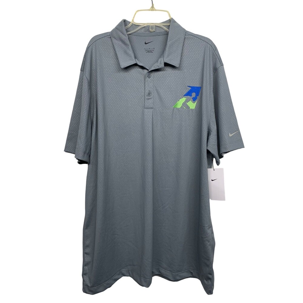 NWT Nike Golf Men's size L Gray Patterned Polo Shirt Short Sleeve